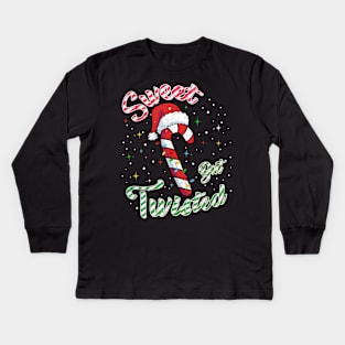 Sweet but Twisted Candy Cane Christmas Kids Long Sleeve T-Shirt